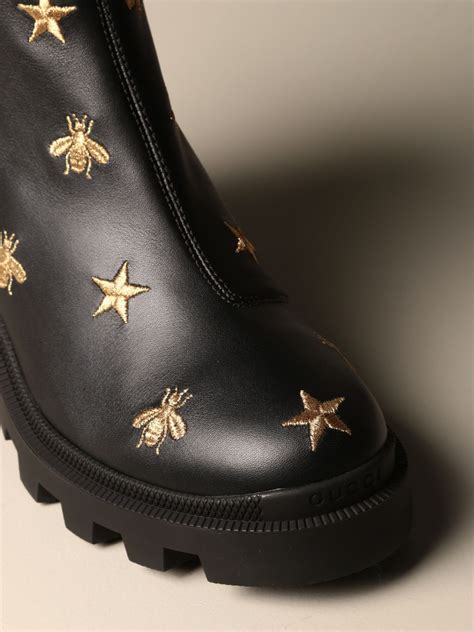 gucci bee embroidered boots|gucci bee platform sneakers.